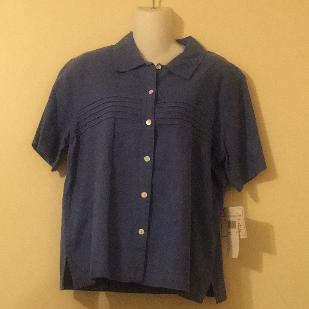 Erika Burton up blouse in Columbia blue